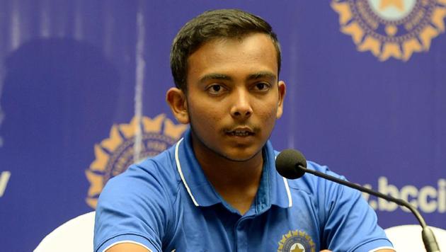 India's U19 cricket team captain Prithvi Shaw has been included in Mumbai’s squad for the Vijay Hazare Trophy knockout stages to be held in New Delhi from February 21, 2018.(AFP)