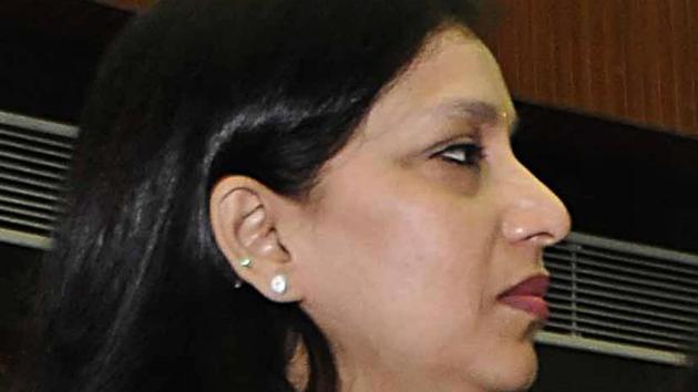 Mayor Preeti Aggarwal mayor rubbished the allegations made by the AAP and called them “baseless. (Hindustan Times) Mayor Preeti Aggarwal mayor rubbished the allegations made by the AAP and called them “baseless. (Hindustan Times)