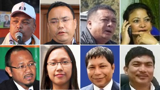 A combination of photos of members of different families contesting in the Meghalaya assembly elections this time. The voters’ view of the “family politics” will be known on March 3, the counting day. A combination of photos of members of different families contesting in the Meghalaya assembly elections this time. The voters’ view of the “family politics” will be known on March 3, the counting day.