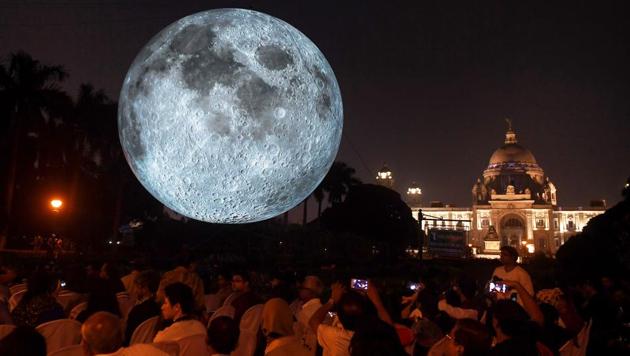 The Museum of the Moon installation was created by British artist Luke Jerram, with the help of the UK Space Agency. (AFP) The Museum of the Moon installation was created by British artist Luke Jerram, with the help of the UK Space Agency. (AFP)