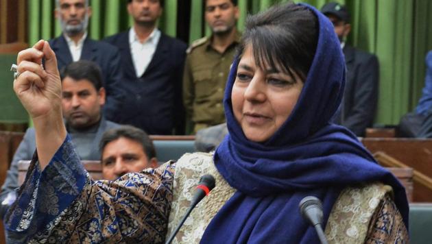 Jammu and Kashmir Chief Minister Mehbooba Mufti said the situation across the borders in the state was not “encouraging” with “deaths and destruction” being reported so frequently.(PTI File Photo)
