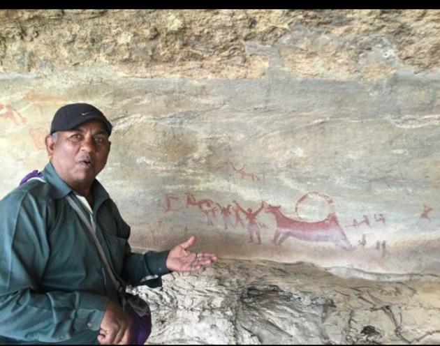 In the last three decades, Kukki has discovered more than 102 rock painting sites in Rajasthan’s Bundi, Bhilwara and Tonk districts. (HT Photo.) In the last three decades, Kukki has discovered more than 102 rock painting sites in Rajasthan’s Bundi, Bhilwara and Tonk districts. (HT Photo.)