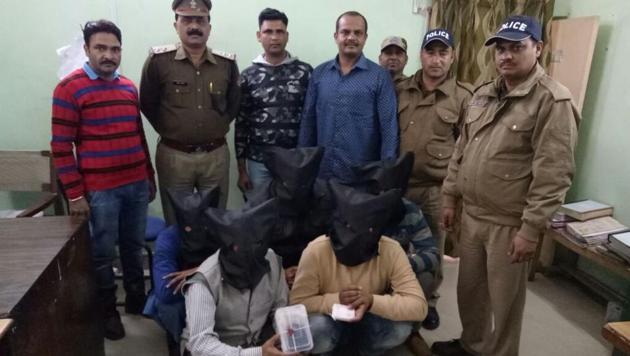 The accused in police custody. (HT Photo) The accused in police custody. (HT Photo)