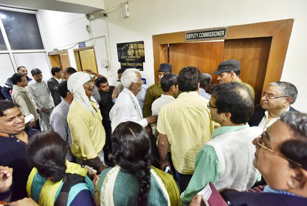Around twenty villagers, including parents of the five juveniles lodged in the Faridabad observation home since January 25, called on the DC on Monday. (Sanjeev Verma/HT PHOTO) Around twenty villagers, including parents of the five juveniles lodged in the Faridabad observation home since January 25, called on the DC on Monday. (Sanjeev Verma/HT PHOTO)