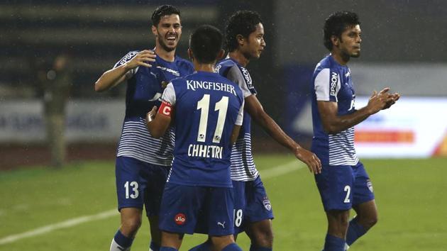 Bengaluru FC are primed to go through to the next stage of the AFC Cup when they take on Maldivies’ TC Sports Club in the second leg play-off in Bangalore on Tuesday.(AP)