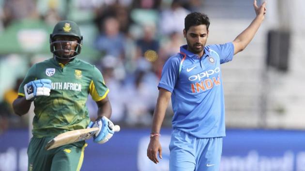 India pacer Bhuvneshwar Kumar has excelled on the current tour of South Africa.(AP) India pacer Bhuvneshwar Kumar has excelled on the current tour of South Africa.(AP)