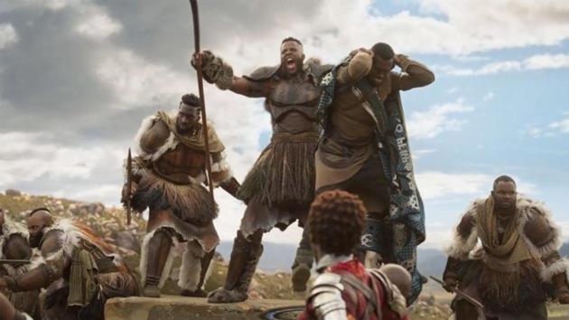 Winston Duke as Lord M’Baku (C) in Marvel’s Black Panther. Winston Duke as Lord M’Baku (C) in Marvel’s Black Panther.
