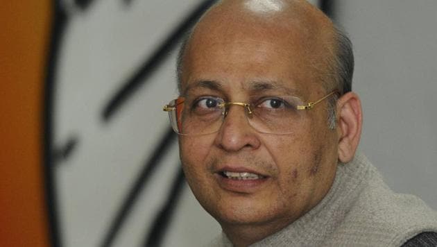 Senior congress leader Abhishek Manu Singhvi addresses journalists in New Delhi. (Vipin Kumar/HT File Photo) Senior congress leader Abhishek Manu Singhvi addresses journalists in New Delhi. (Vipin Kumar/HT File Photo)