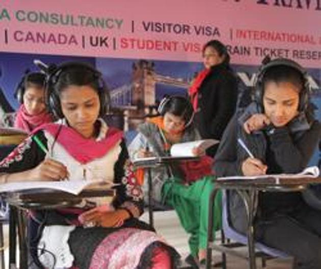 Students taking an english language exam in Patiala.(Representative image)