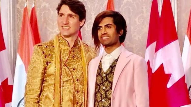 Ex Bigg Boss contestant Sushant Divgikar with Canadian Prime Minister Justin Trudeau during his week-long visit to India. Ex Bigg Boss contestant Sushant Divgikar with Canadian Prime Minister Justin Trudeau during his week-long visit to India.