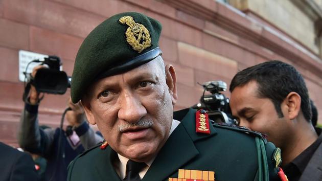 Chief of the Army Staff General Bipin Rawat arrives at Parliament House in New Delhi on Wednesday. (PTI Photo) Chief of the Army Staff General Bipin Rawat arrives at Parliament House in New Delhi on Wednesday. (PTI Photo)