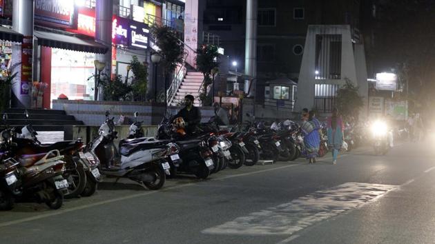 BJP’s city unit president Yogesh Gogawale said that BJP is of the view that the common man mainly uses two-wheelers and without making the public transport good, it would be wrong to levy heavy parking fees. Two-wheeler parking at Lake Town, Katraj in Pune on Wednesday.(Rahul Raut/HT PHOTO) BJP’s city unit president Yogesh Gogawale said that BJP is of the view that the common man mainly uses two-wheelers and without making the public transport good, it would be wrong to levy heavy parking fees. Two-wheeler parking at Lake Town, Katraj in Pune on Wednesday.(Rahul Raut/HT PHOTO)
