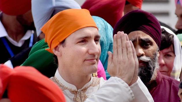 Canadian Prime Minister Justin Trudeau arrives at Golden Temple in Amritsar on Wednesday. (PTI) Canadian Prime Minister Justin Trudeau arrives at Golden Temple in Amritsar on Wednesday. (PTI)