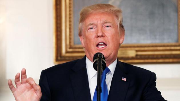 US President Donald Trump speaks about the Iran nuclear deal in the Diplomatic Room of the White House in Washington, October 13, 2017.(REUTERS File photo)