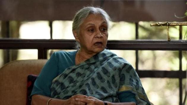 Former CM Sheila Dikshit blames Delhi government for ‘collapse of institutions’.(Sonu Mehta/HT PHOTO)