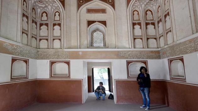 A view of the interiors of Lakkharwala Burj. After an exhaustive 10 years, which involved removal of truckloads of construction rubble and plantation of 20,000 saplings, the site has now taken a shape of a park with distinct heritage, ecological and nursery zones already attracting 80 species of birds, including 60 butterfly varieties. (Vipin Kumar / HT Photo) A view of the interiors of Lakkharwala Burj. After an exhaustive 10 years, which involved removal of truckloads of construction rubble and plantation of 20,000 saplings, the site has now taken a shape of a park with distinct heritage, ecological and nursery zones already attracting 80 species of birds, including 60 butterfly varieties. (Vipin Kumar / HT Photo)