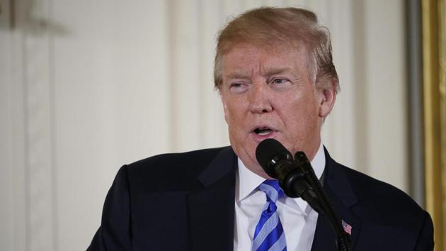 US President Donald Trump speaks during the Public Safety Medal of Valor Awards Ceremony in the East Room of the White House on Tuesday in Washington, DC. (AFP Photo) US President Donald Trump speaks during the Public Safety Medal of Valor Awards Ceremony in the East Room of the White House on Tuesday in Washington, DC. (AFP Photo)