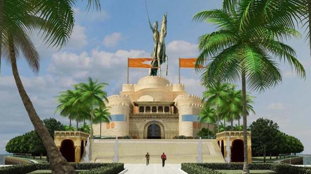 The project envisages a 210-meter tall statue of the king on a small rocky island located 3.5km off the Mumbai coast, with an estimated expenditure of Rs3,600 crore (FILE) The project envisages a 210-meter tall statue of the king on a small rocky island located 3.5km off the Mumbai coast, with an estimated expenditure of Rs3,600 crore (FILE)