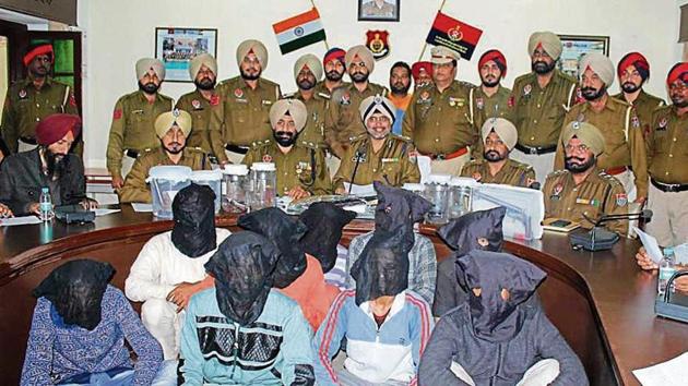 Accused in the police custody in Sangrur on Wednesday. (HT Photo) Accused in the police custody in Sangrur on Wednesday. (HT Photo)