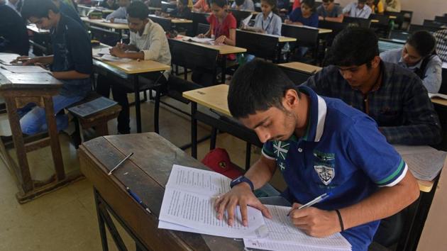 The question paper on the first day of HSC exams was found to have been allegedly leaked and made viral on social media by authorities of a junior college in Tambewadi Village of Solapur district. (Pratham Gokhale/HT Photo) The question paper on the first day of HSC exams was found to have been allegedly leaked and made viral on social media by authorities of a junior college in Tambewadi Village of Solapur district. (Pratham Gokhale/HT Photo)