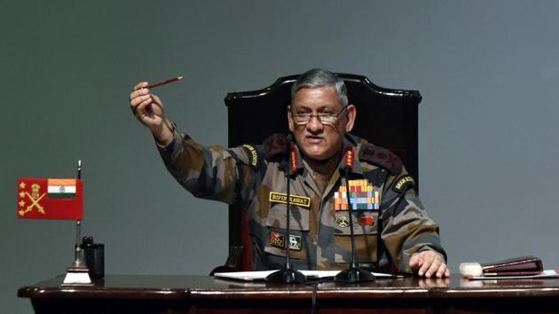 Chief of Army Staff Bipin Rawat during a conference in New Delhi. The Army on Thursday defended its chief Bipin Rawat’s comments about the rise of a political party in the Northeast on the back of Muslim support, saying there was “nothing political or religious in the talk.” The controversy started after Rawat spoke of proxy warfare in the Northeast by Pakistan with help from China and the “planned” influx of Bangladeshi immigrants. (Vipin Kumar / HT File) Chief of Army Staff Bipin Rawat during a conference in New Delhi. The Army on Thursday defended its chief Bipin Rawat’s comments about the rise of a political party in the Northeast on the back of Muslim support, saying there was “nothing political or religious in the talk.” The controversy started after Rawat spoke of proxy warfare in the Northeast by Pakistan with help from China and the “planned” influx of Bangladeshi immigrants. (Vipin Kumar / HT File)