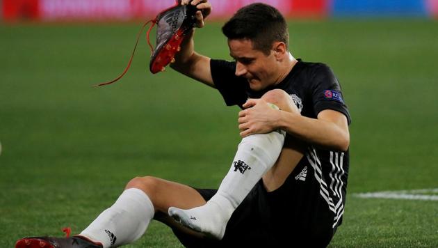 Ander Herrera suffered an injury during Manchester United’s UEFA Champions League match against Sevilla. (REUTERS) Ander Herrera suffered an injury during Manchester United’s UEFA Champions League match against Sevilla. (REUTERS)