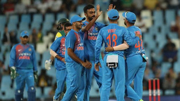 Jaydev Unadkat got the wicket of JJSmuts as South Africa stuttered. (BCCI)