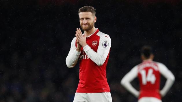 Arsenal defender Shkodran Mustafi has termed the Premier League as ‘the most intense league in Europe or even in the world’.(REUTERS)