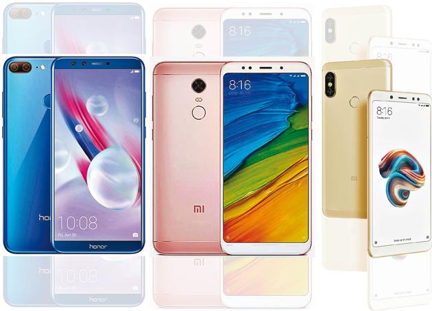 Honor’s 9 Lite (above left) and the Note 5 are battling it out for market supremacy Honor’s 9 Lite (above left) and the Note 5 are battling it out for market supremacy
