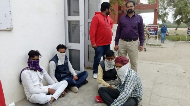 The accused in police custody in Fazilka.