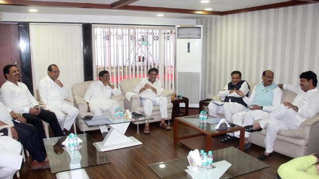 Congress, NCP senior leaders met for the second time in the past month, on Thursday. (Bhushan Koyande/HT) Congress, NCP senior leaders met for the second time in the past month, on Thursday. (Bhushan Koyande/HT)