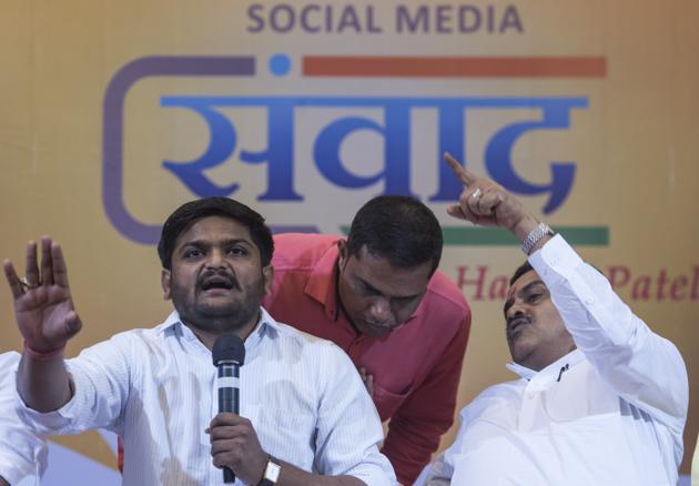 Mumbai Congress chief Sanjay Nirupam who was also present during the interaction pointed out how the Patidar community in Gujarat was united due to social media. (Satish Bate/HT Photo) Mumbai Congress chief Sanjay Nirupam who was also present during the interaction pointed out how the Patidar community in Gujarat was united due to social media. (Satish Bate/HT Photo)