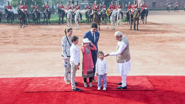 Modi and Trudeau on Friday held extensive talks on key issues of counter-terrorism and extremism as well as ways to boost trade ties, after which the two sides inked six pacts. Asserting that it is important that the two countries work together to fight terrorism, Modi said there should be no place for those who misuse religion for political goals. (Vipin Kumar/HT Photo) Modi and Trudeau on Friday held extensive talks on key issues of counter-terrorism and extremism as well as ways to boost trade ties, after which the two sides inked six pacts. Asserting that it is important that the two countries work together to fight terrorism, Modi said there should be no place for those who misuse religion for political goals. (Vipin Kumar/HT Photo)
