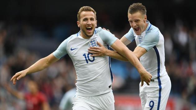 Harry Kane (L) and Jamie Vardy will link up together for England at the FIFA World Cup. (Getty Images) Harry Kane (L) and Jamie Vardy will link up together for England at the FIFA World Cup. (Getty Images)