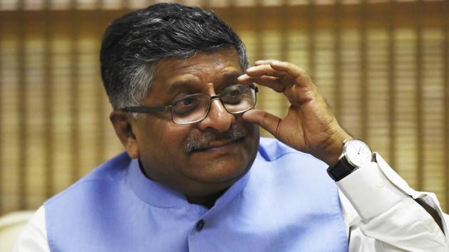 Union law minister Ravi Shankar Prasad(Sonu Mehta/HT Photo) Union law minister Ravi Shankar Prasad(Sonu Mehta/HT Photo)
