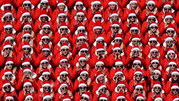 North Korean cheerleaders attend the Men's Slalom at the Yongpyong Alpine Centre during the Pyeongchang 2018 Winter Olympic Games on February 22. (Fabrice Coffrini / AFP) North Korean cheerleaders attend the Men's Slalom at the Yongpyong Alpine Centre during the Pyeongchang 2018 Winter Olympic Games on February 22. (Fabrice Coffrini / AFP)