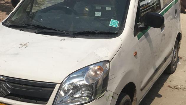 The car that the thieves were trying to steal in southeast Delhi’s Jaitpur late Friday night. (Sourced) The car that the thieves were trying to steal in southeast Delhi’s Jaitpur late Friday night. (Sourced)