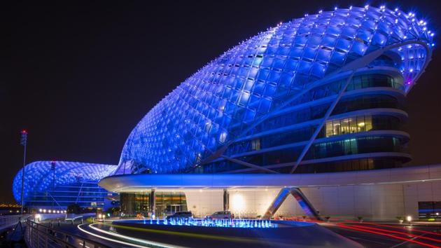 The Yas Hotel — the iconic symbol of Abu Dhabi’s Grand Prix in Abu Dhabi, UAE. (Shutterstock) The Yas Hotel — the iconic symbol of Abu Dhabi’s Grand Prix in Abu Dhabi, UAE. (Shutterstock)