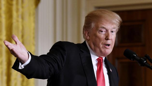 US President Donald Trump speaks at a press conference in the East Room of the White House in Washington, DC.(AFP) US President Donald Trump speaks at a press conference in the East Room of the White House in Washington, DC.(AFP)