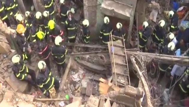 The building was undergoing repair work and a wall, which was not supported by a roof, collapsed.(ANI/Twitter) The building was undergoing repair work and a wall, which was not supported by a roof, collapsed.(ANI/Twitter)