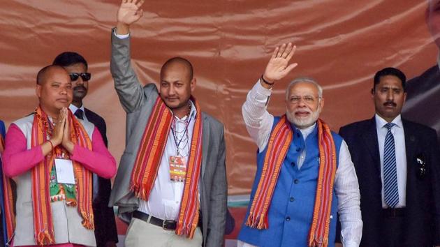Prime Minister Narendra Modi waves during his campaign rally ahead of Meghalaya Assembly elections at Phulbari on February 22, 2018. (PTI File Photo) Prime Minister Narendra Modi waves during his campaign rally ahead of Meghalaya Assembly elections at Phulbari on February 22, 2018. (PTI File Photo)