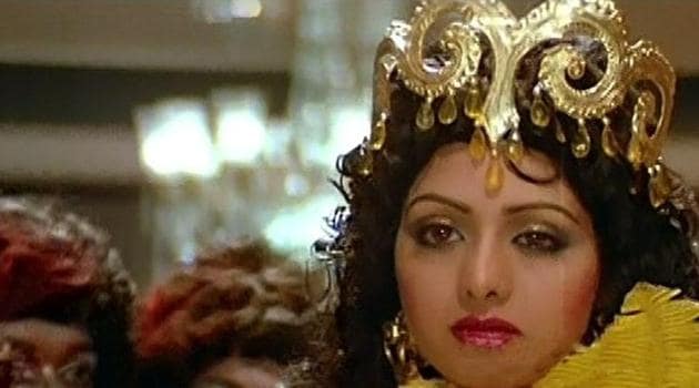 Sridevi, who died late Saturday following a cardiac arrest in Dubai, is seen in a still from one of her iconic songs - Hawa Hawai from Mr India.