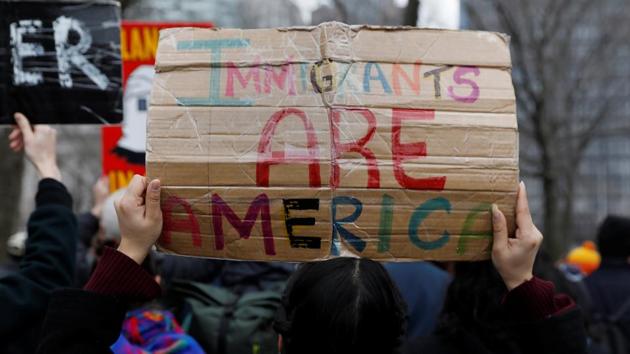 Activists and DACA recipients march up Broadway during the start of their 'Walk to Stay Home,' a five-day 250-mile walk from New York to Washington DC, to demand that Congress pass a Clean Dream Act. (REUTERS) Activists and DACA recipients march up Broadway during the start of their 'Walk to Stay Home,' a five-day 250-mile walk from New York to Washington DC, to demand that Congress pass a Clean Dream Act. (REUTERS)