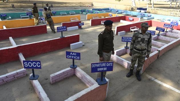 The centre’s replica of the Metro system include ticket counters, frisking points with baggage scanner machines, hand-held metal detectors, realistic coaches as well as dummy bomb detection and dog squads. (Arvind Yadav / HT Photo) The centre’s replica of the Metro system include ticket counters, frisking points with baggage scanner machines, hand-held metal detectors, realistic coaches as well as dummy bomb detection and dog squads. (Arvind Yadav / HT Photo)