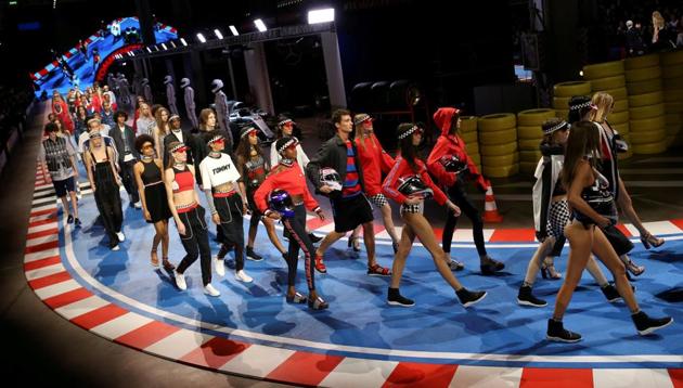 Models present creations from the Tommy Hilfiger Spring/Summer 2018 collection.(REUTERS)