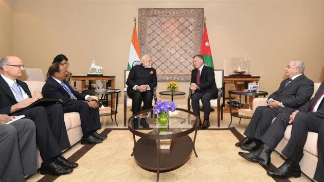 Prime Minister Narendra Modi with the King of Jordan Abdullah II Bin Al-Hussein, Amman, Jordan, February 10, 2018 (PTI) Prime Minister Narendra Modi with the King of Jordan Abdullah II Bin Al-Hussein, Amman, Jordan, February 10, 2018 (PTI)