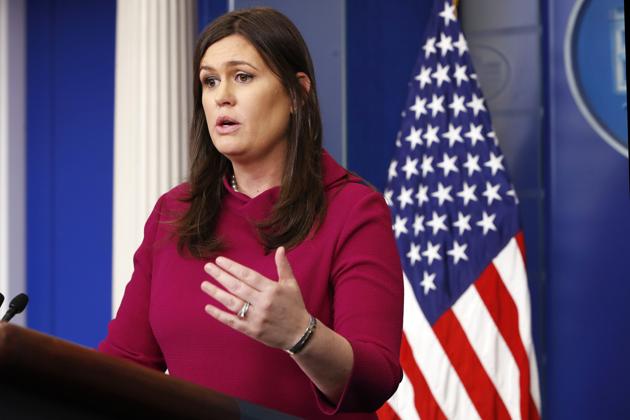 White House press secretary Sarah Huckabee Sanders. (AP) White House press secretary Sarah Huckabee Sanders. (AP)