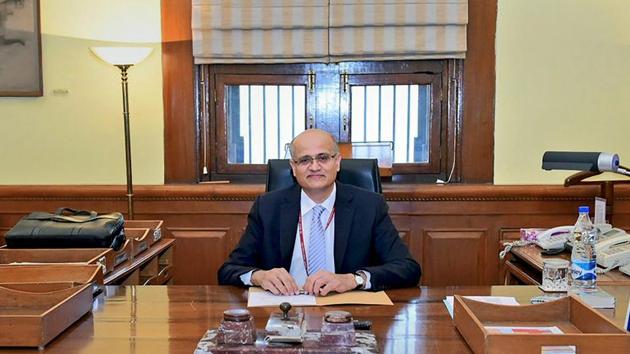 In this file photo, Vijay Keshav Gokhale can be seen in his office as he takes over as the foreign secretary of India, in New Delhi on Monday.(PTI)