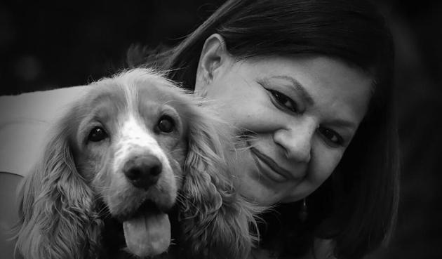 Pilot-author Manjeet Hirani with her pet Buddy — who is the inspiration of her debut book. Pilot-author Manjeet Hirani with her pet Buddy — who is the inspiration of her debut book.