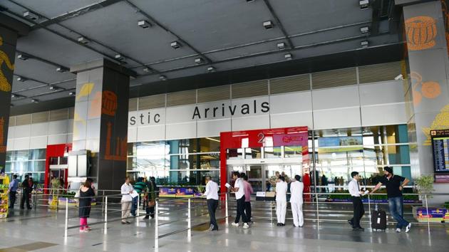 A view of the domestic arrival gate at IGI’s T3. The flight proceeded to Islamabad from New Delhi to drop off the Pakistani nationals, a CISF official said.(File Photo)